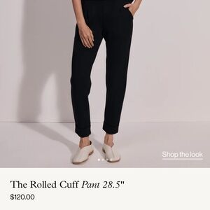 Rolled Cuff Black Pants